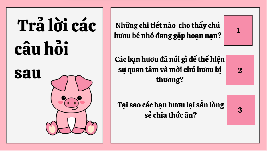 Các bạn hươu đã nói gì để thể hiện sự quan tâm và mời chú hươu bị thương?